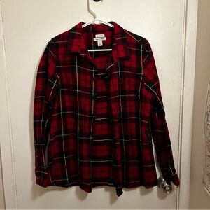 LL Bean Red Plaid Button-Up Shirt